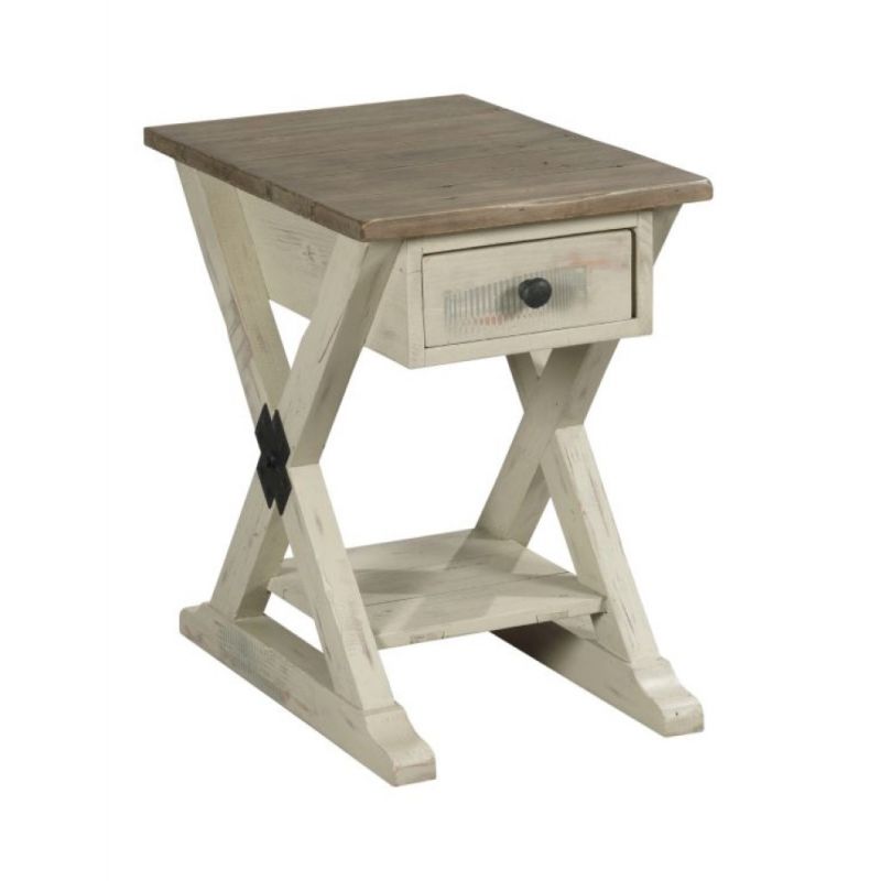 Hammary - Reclamation Place Trestle Chairside Table - 523-916W