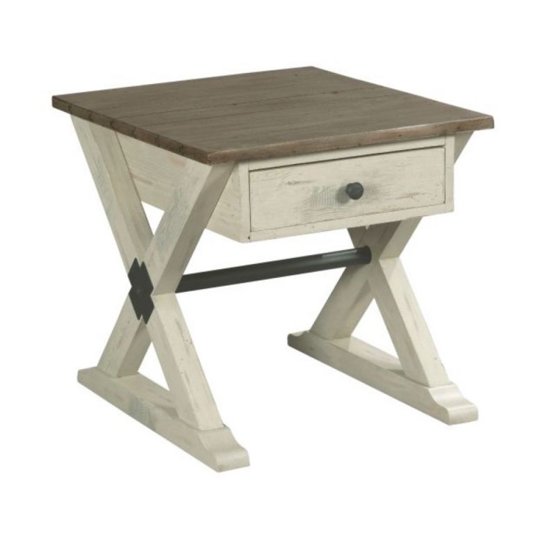 Hammary - Reclamation Place Trestle Drawer End Table - 523-915W