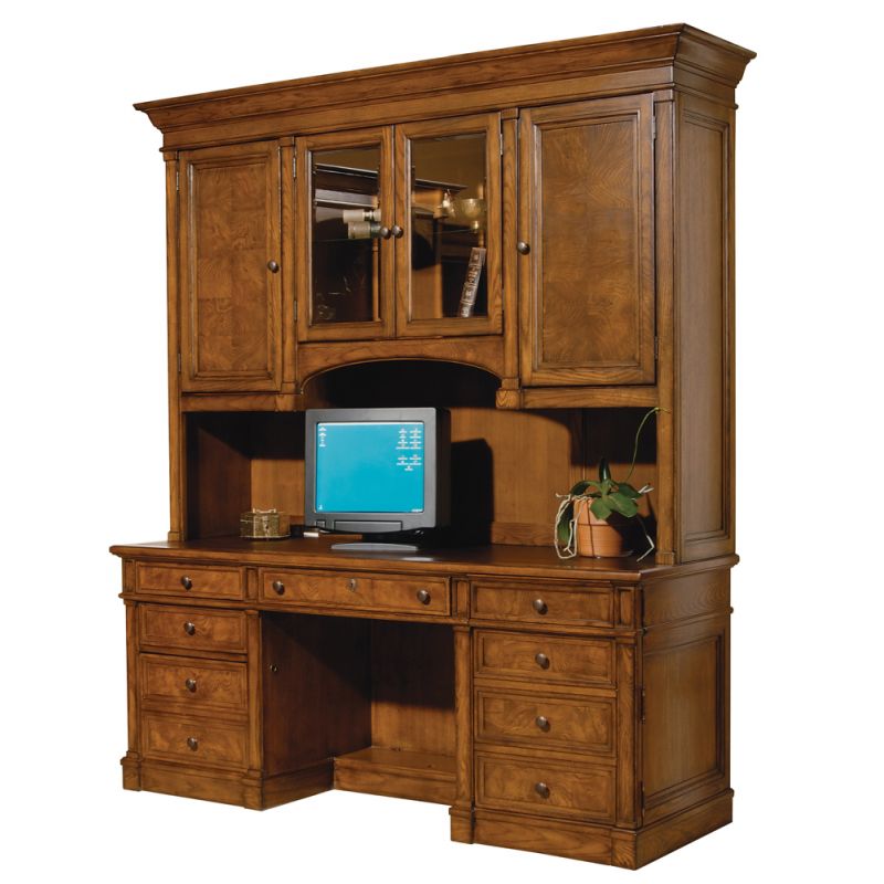 Hekman Furniture - Urban Ash Burl - Executive Deck and Credenza - 79102_79101