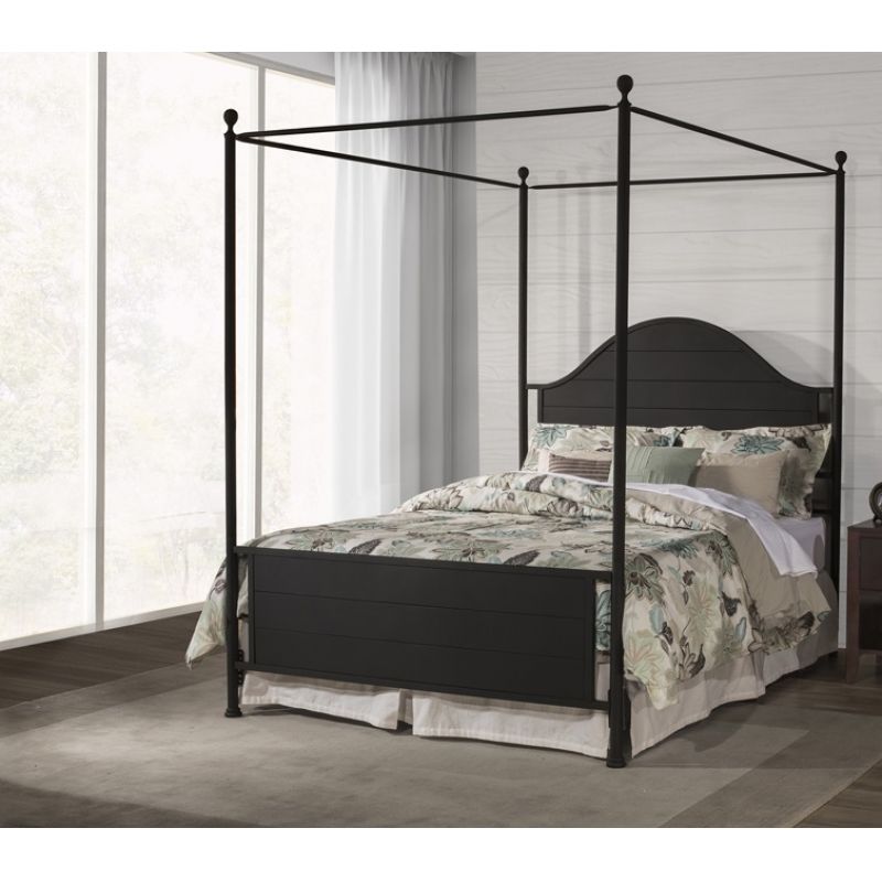 Berland King Canopy Bed Metal Rail, King Canopy Bed Black