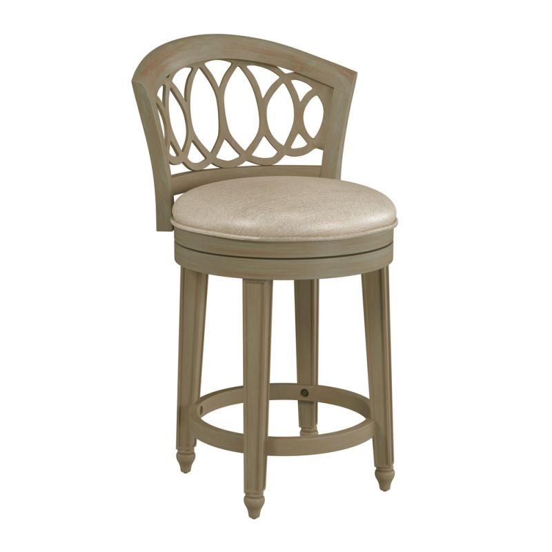 Hillsdale Furniture - Adelyn Wood Counter Height Swivel Stool, Copper Patina with Putty Beige Fabric - 5638-826P