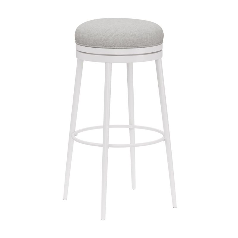 Hillsdale Furniture - Aubrie Metal Backless Bar Height Swivel Stool, White - 4556-832