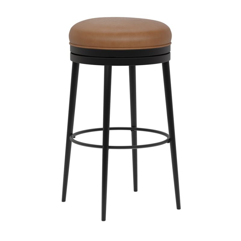 Hillsdale Furniture - Aubrie Metal Backless Counter Height Swivel Stool, Matte Black - 5517-826
