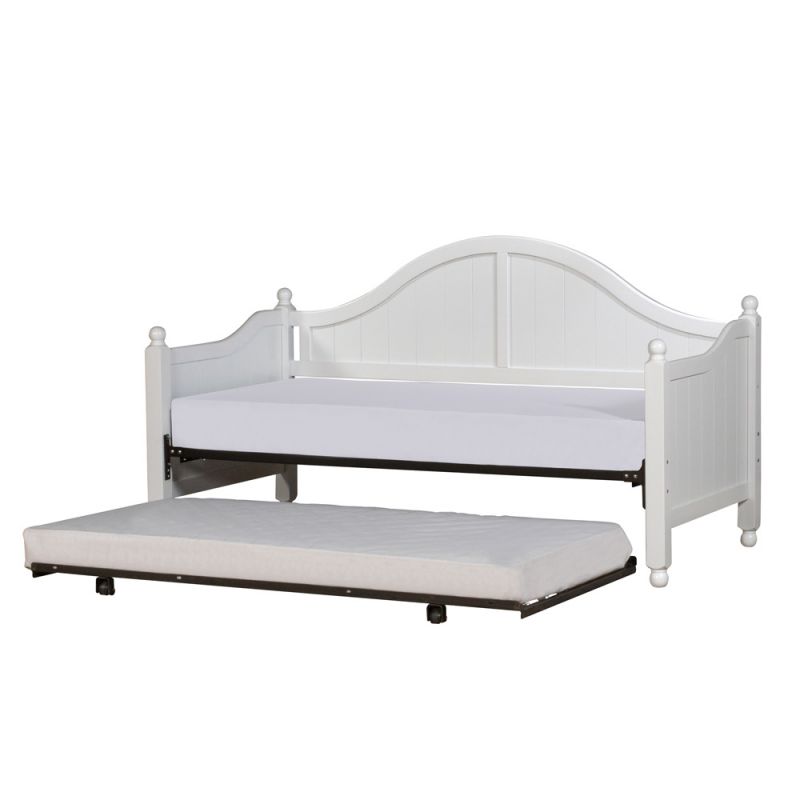 Hillsdale Furniture - Augusta Wood Twin Daybed with Roll Out Trundle, White - 1434DBLHTR