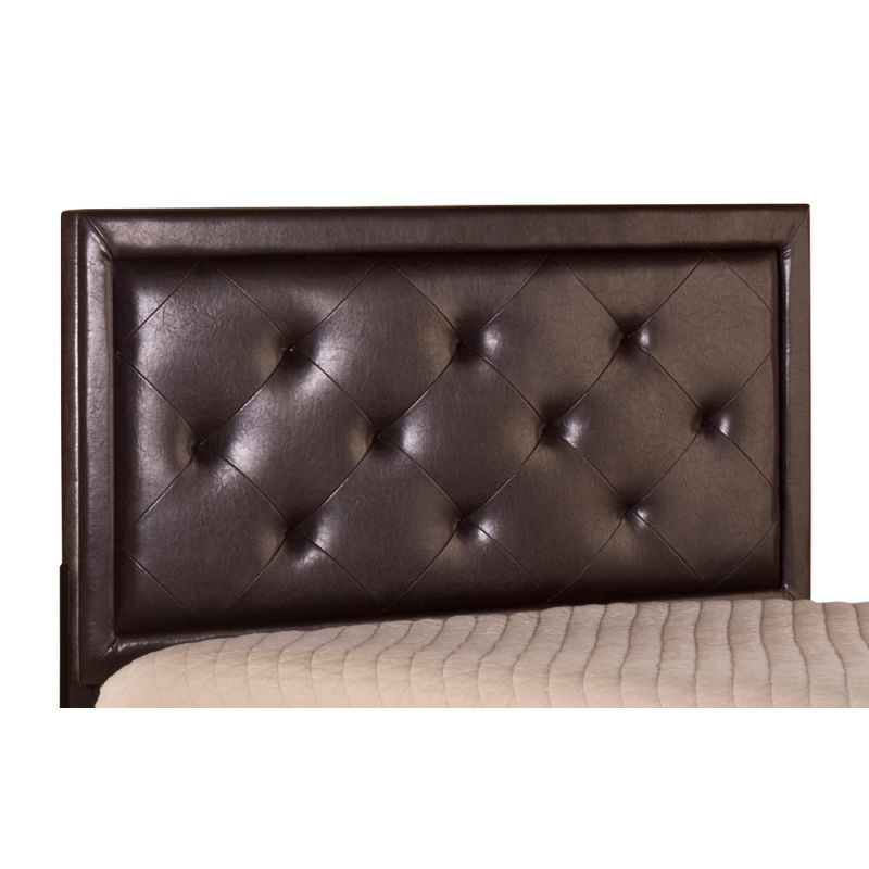 Hillsdale Furniture - Becker Queen Upholstered Headboard with Frame, Brown Faux Leather - 1292HQRB