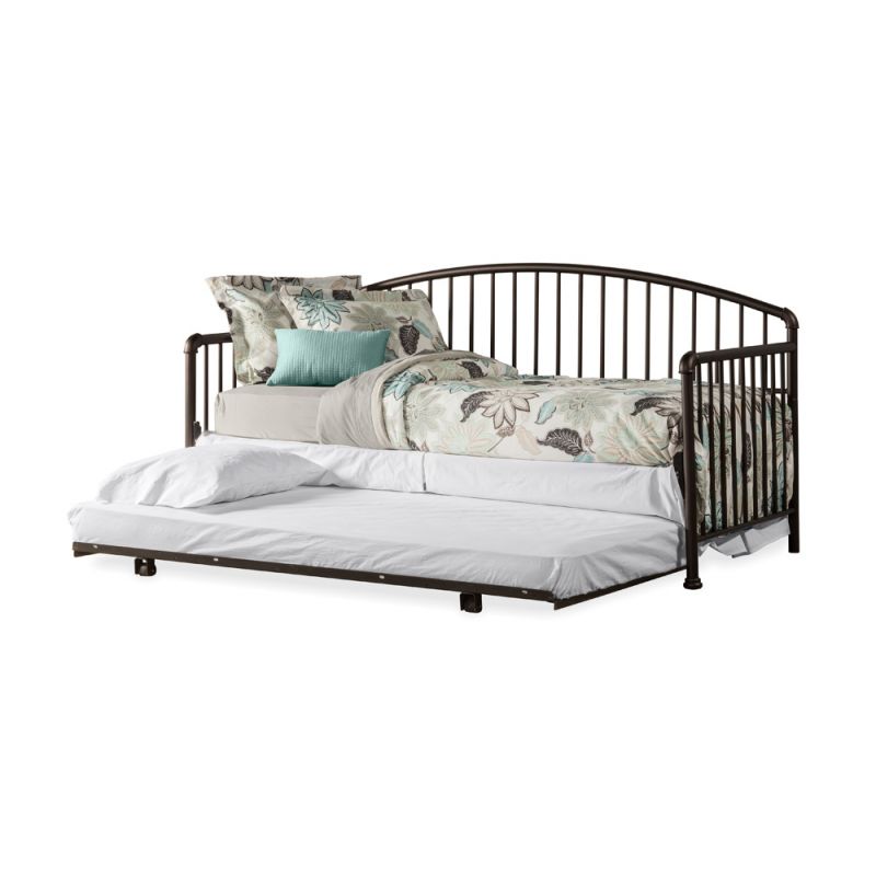 Hillsdale Furniture - Brandi Metal Twin Daybed with Roll Out Trundle, Oiled Bronze - 2099DBLHT