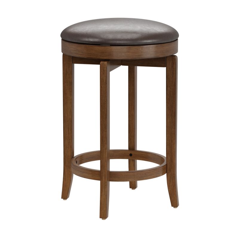 Hillsdale Furniture - Brendan Wood Backless Counter Height Swivel Stool, Brown Cherry - 63452-826