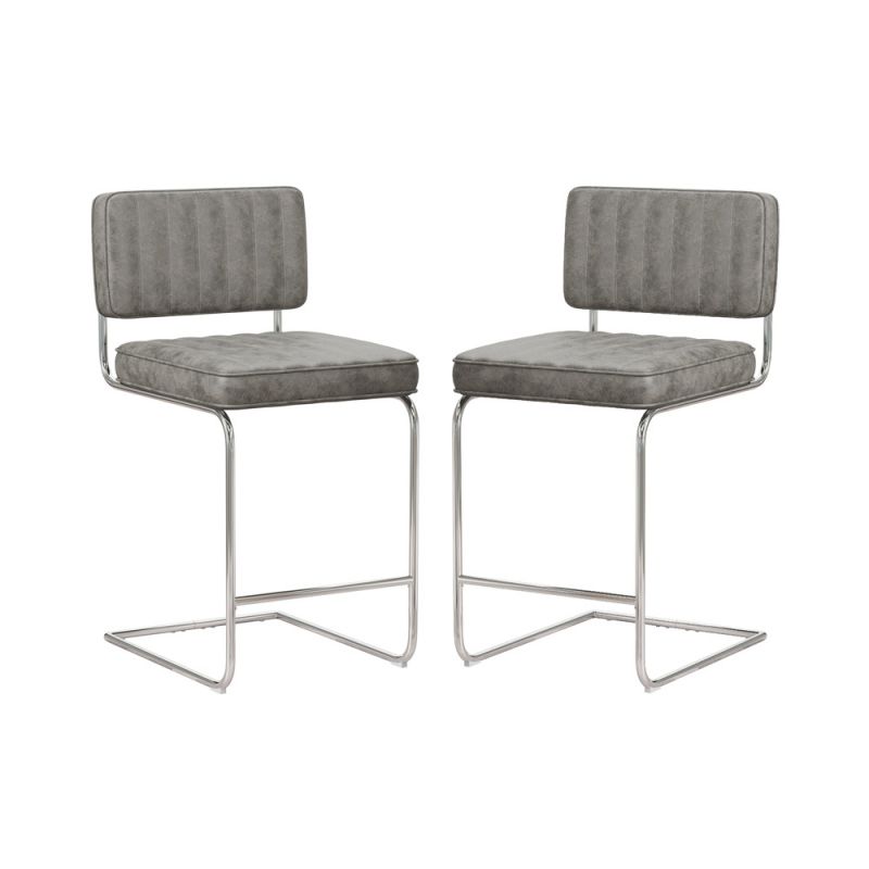 Hillsdale Furniture - Breuer Metal Counter Height Stools, Set of 2, Gray - 5206-822