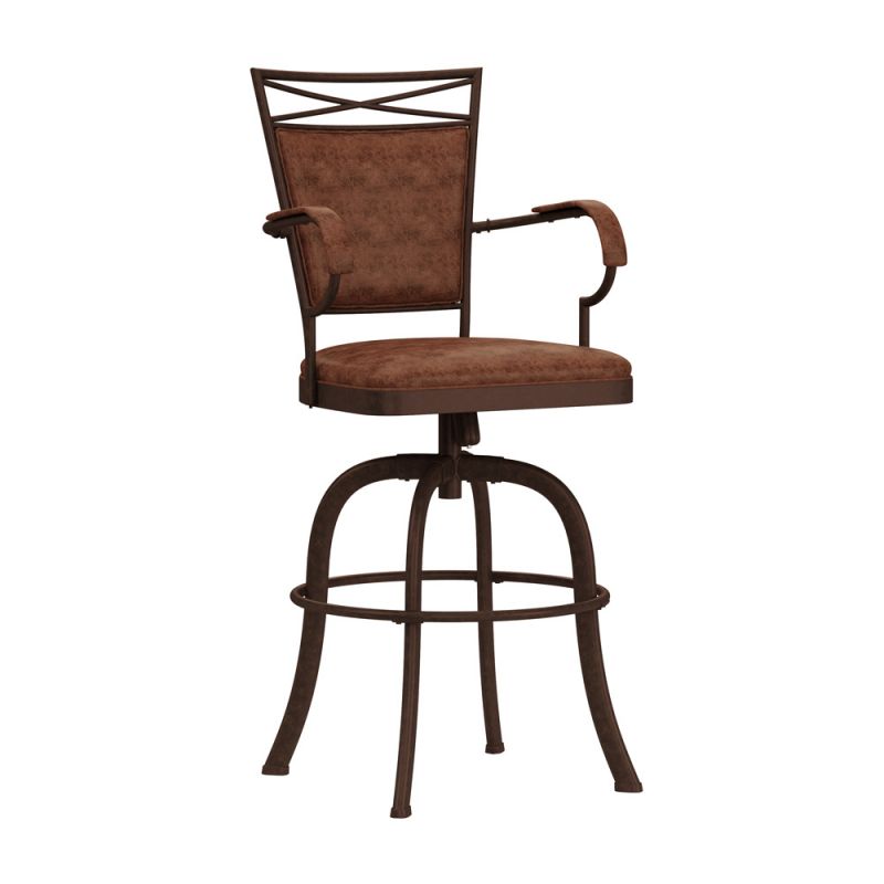 Hillsdale Furniture - Bridgetown Metal Bar Height Swivel Stool, Aged Bronze - 5759-830
