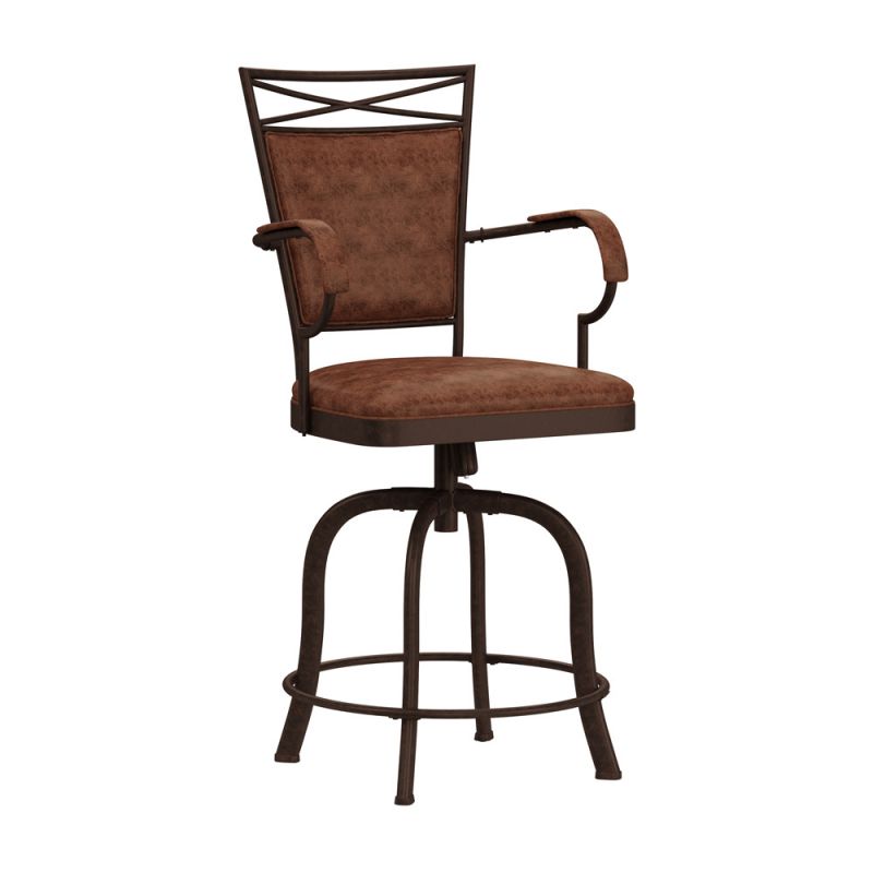 Hillsdale Furniture - Bridgetown Metal Counter Height Swivel Stool, Aged Bronze - 5759-826