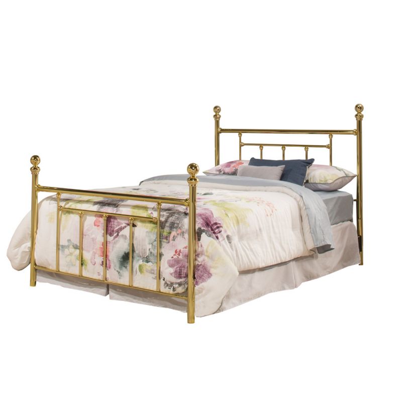 Hillsdale Furniture - Chelsea Metal Queen Bed, Classic Brass - 1038BQR2