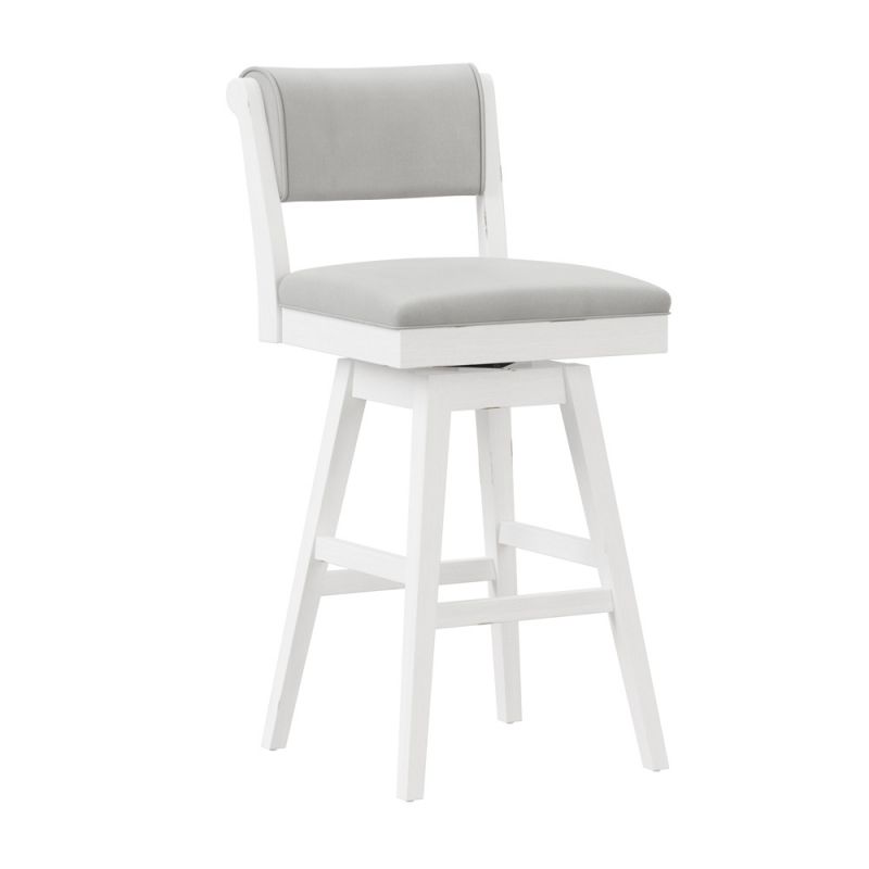 Hillsdale Furniture - Clarion Wood and Upholstered Bar Height Swivel Stool, Sea White - 4542-831