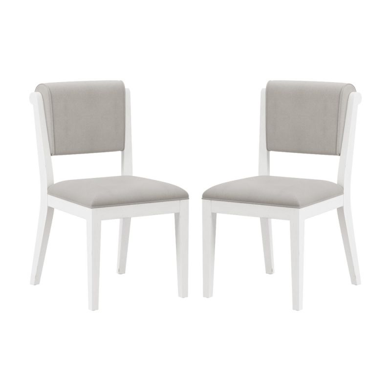 Hillsdale Furniture - Clarion Wood and Upholstered Dining Chairs, Set of 2, Sea White - 4542-806
