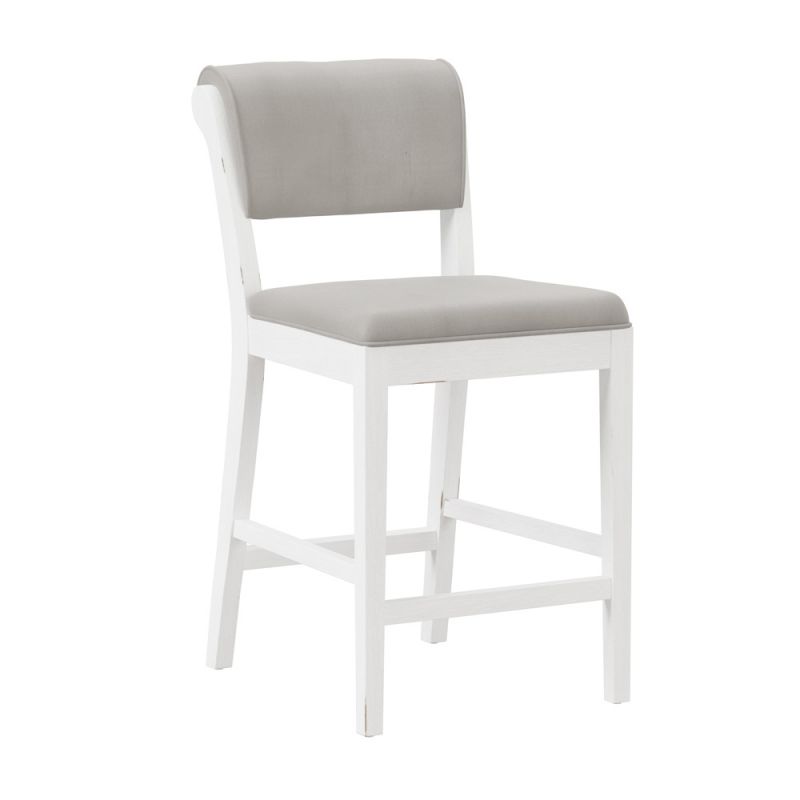 Hillsdale Furniture - Clarion Wood and Upholstered Panel Back Counter Height Stool, Sea White - 4542-829