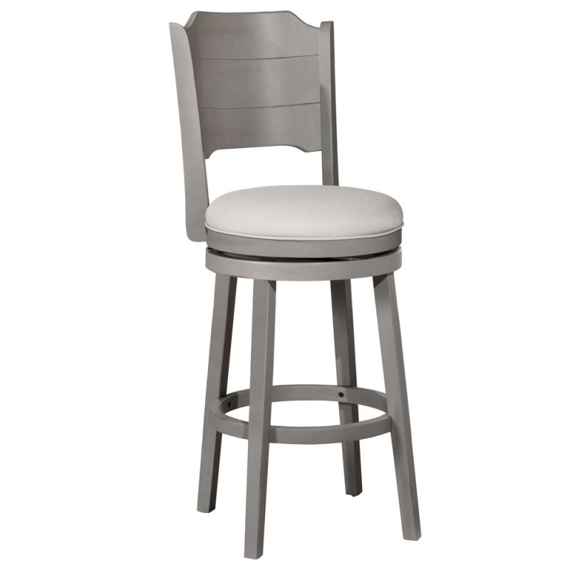 Hillsdale Furniture - Clarion Wood Bar Height Swivel Stool, Distressed Gray - 4541-830