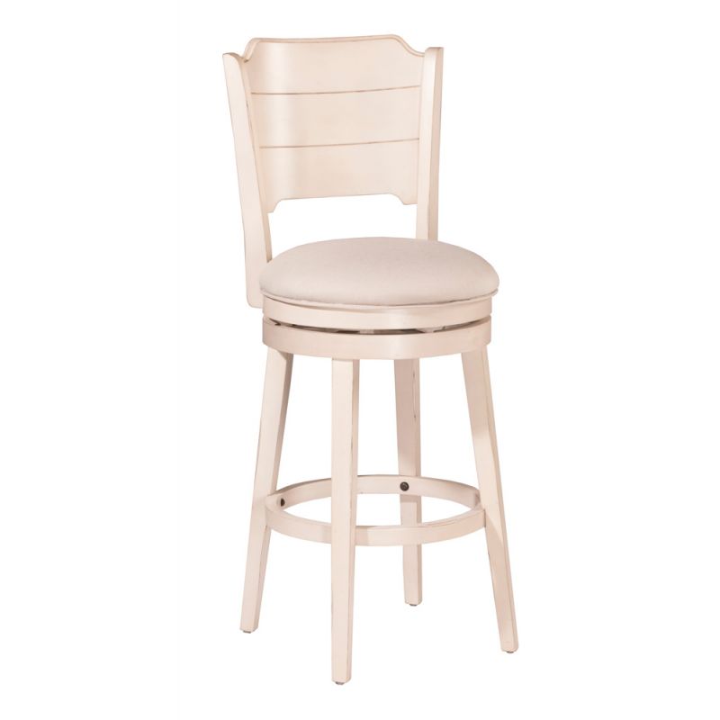 Hillsdale Furniture - Clarion Wood Bar Height Swivel Stool, Sea White - 4542-830