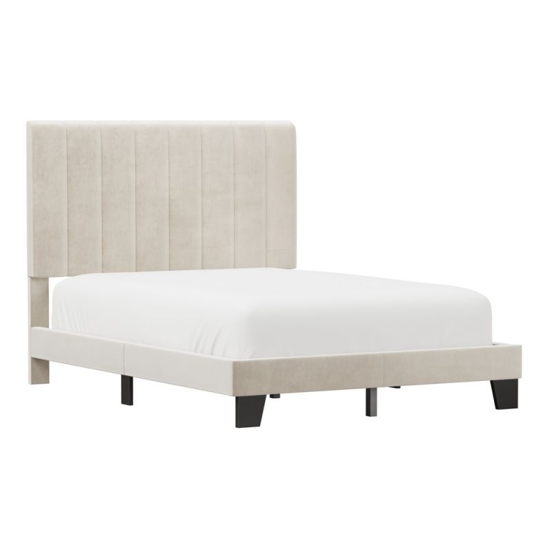 Hillsdale Furniture - Crestone Upholstered Adjustable Height Full Platform Bed, Cream - 2779-460