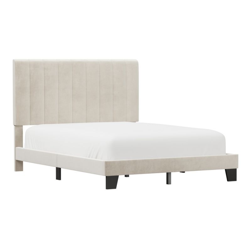 Hillsdale Furniture - Crestone Upholstered Adjustable Height Queen Platform Bed, Cream - 2779-500