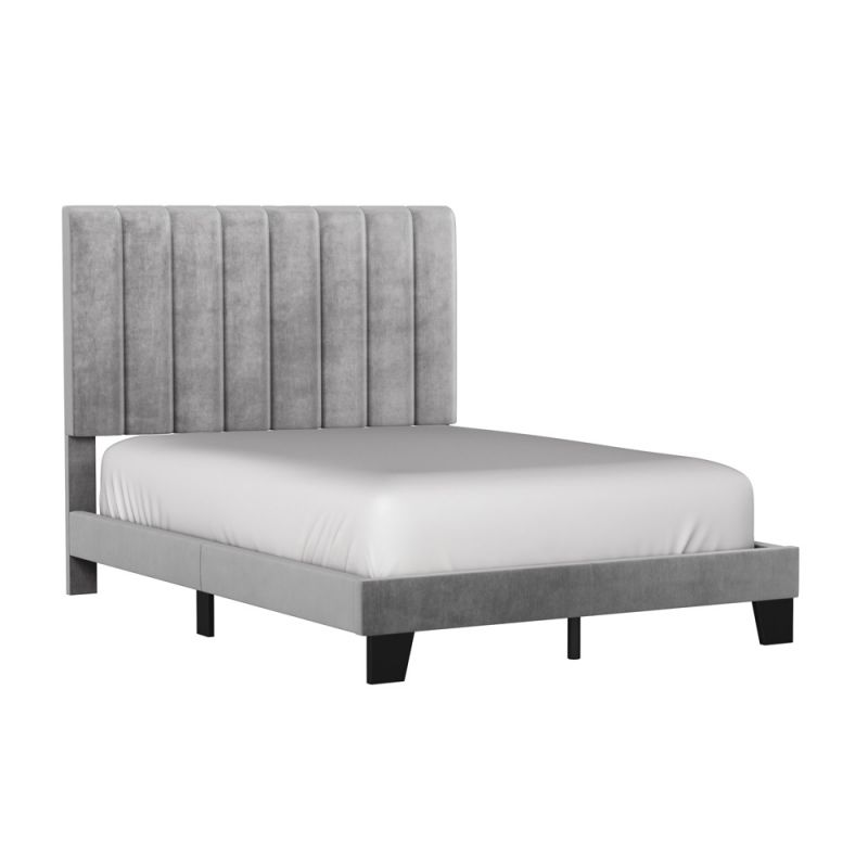 Hillsdale Furniture - Crestone Upholstered Full Platform Bed, Silver/Gray - 2682-460