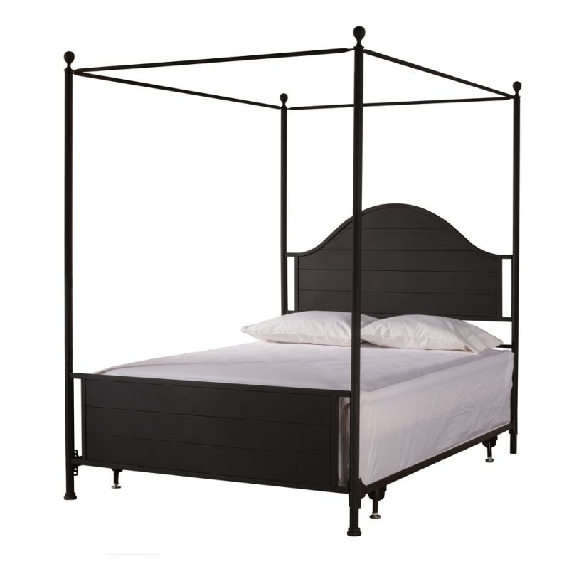 Hillsdale Furniture - Cumberland Queen Metal Canopy Bed, Textured Black - 2113BQCR