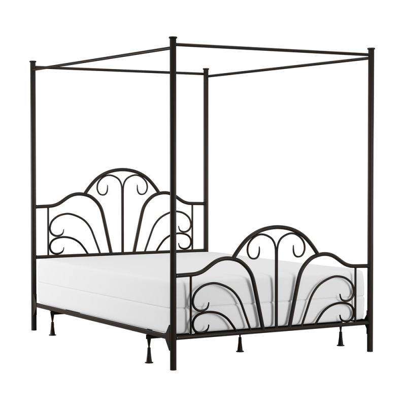 Hillsdale Furniture - Dover Full Metal Canopy Bed, Textured Black - 348BFPR