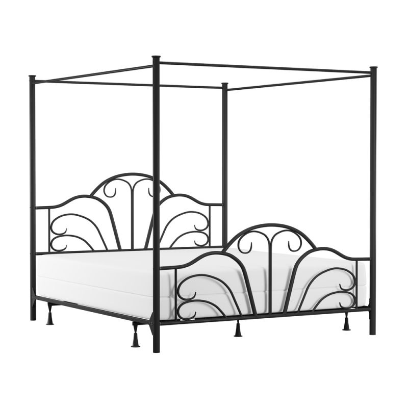 Hillsdale Furniture - Dover King Metal Canopy Bed, Textured Black - 348BKPR