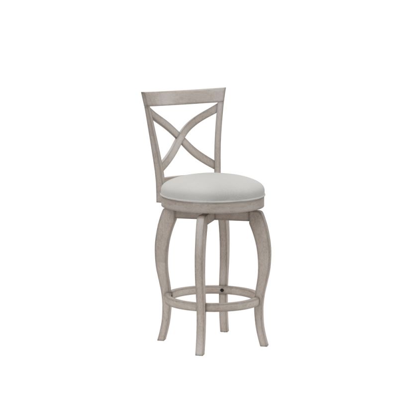 Hillsdale Furniture - Ellendale Wood Counter Height Swivel Stool, Aged Gray with Fog Gray Fabric - 5304-827