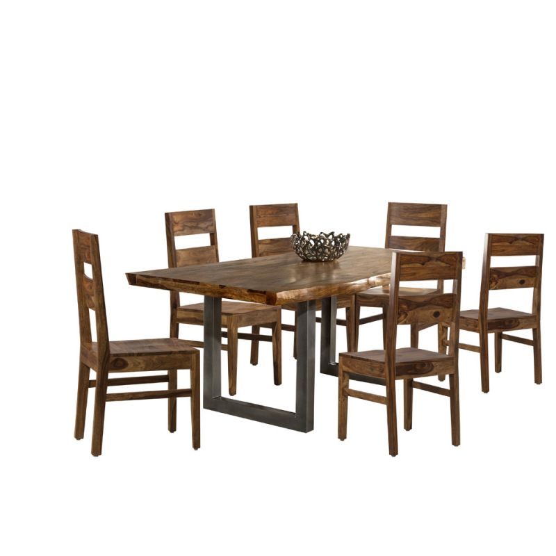 Hillsdale Furniture - Emerson Wood 7 Piece Rectangle Dining Set with Wood Chairs, Natural Sheesham - 5674DTBCW