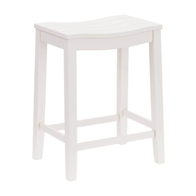 Hillsdale Furniture - Fiddler Wood Backless Counter Height Stool, White - 5947-826