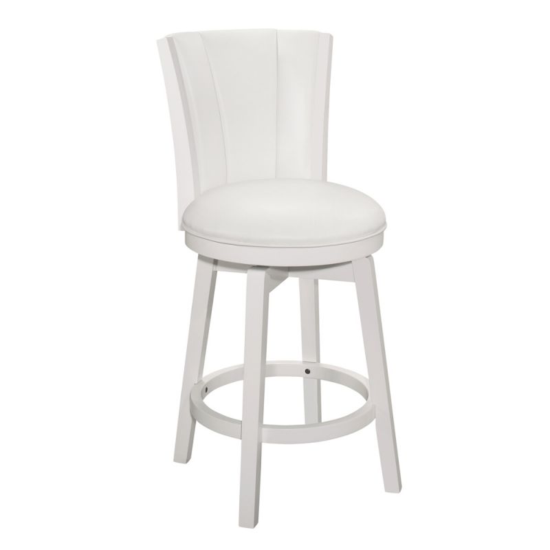 Hillsdale Furniture - Gianna Wood Counter Height Swivel Stool with Upholstered Back, White - 5348-826