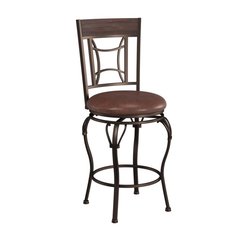 Hillsdale Furniture - Granada Metal Counter Height Swivel Stool, Dark Chestnut - 4702-826