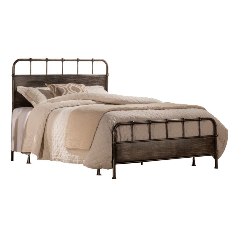 Hillsdale Furniture - Grayson Queen Metal Bed, Rubbed Black - 1130BQR