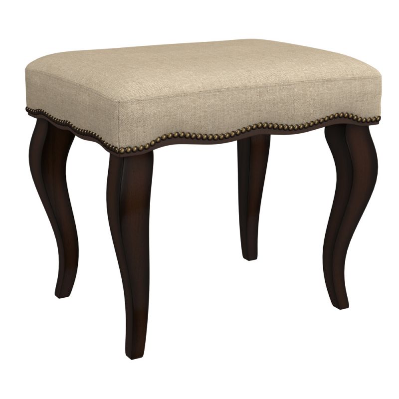 Hillsdale Furniture - Hamilton Wood and Upholstered Backless Vanity Stool, Burnished Oak - 50962