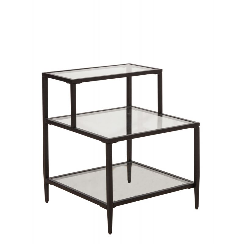 Hillsdale Furniture - Harlan Metal and Glass End Table, Black - 5540-995