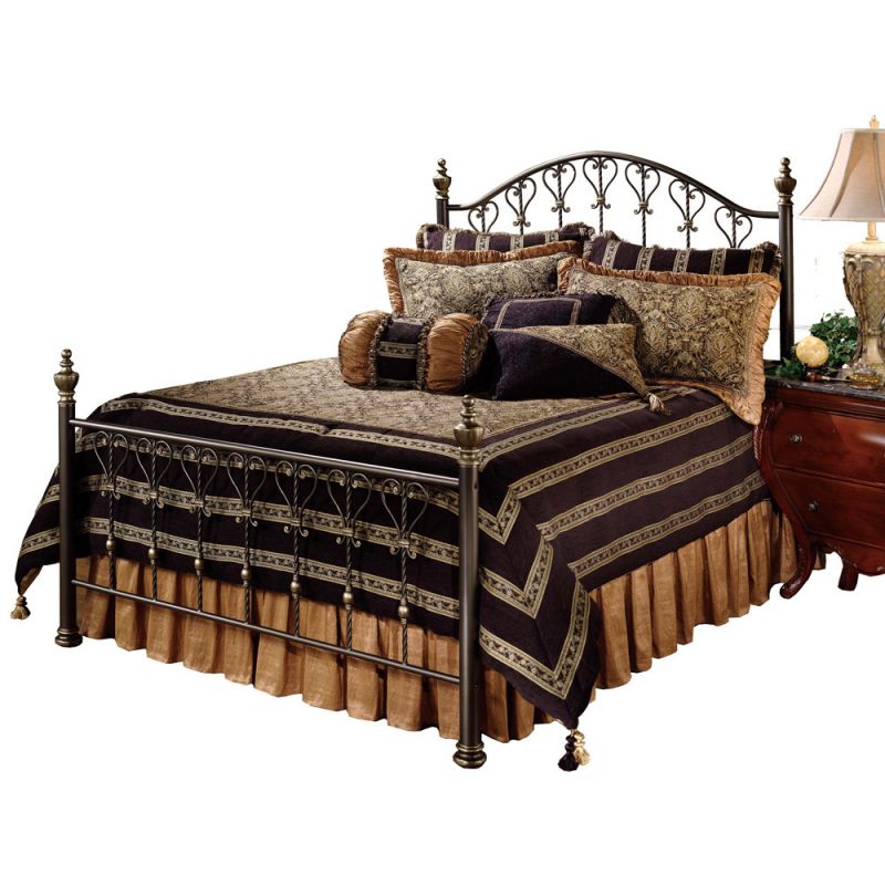 Hillsdale Furniture - Huntley Full/Queen Metal Headboard and Frame, Dusty Bronze - 1332HFQ