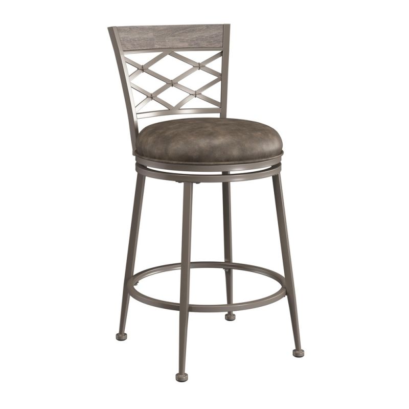 Hillsdale Furniture - Hutchinson Metal Counter Height Swivel Stool, Pewter - 4706-826