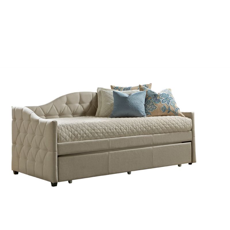 Hillsdale Furniture - Jamie Upholstered Twin Daybed with Trundle, Cream - 1125DBT