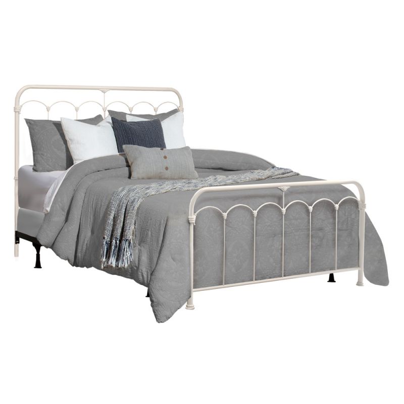 Hillsdale Furniture - Jocelyn King Metal Bed, Soft White - 2168BKR