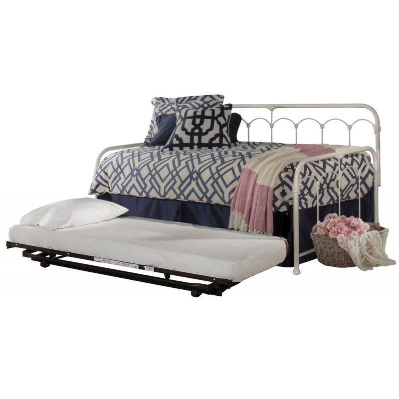 Hillsdale Furniture - Jocelyn Metal Twin Daybed with Roll Out Trundle, White - 2168DBLHT