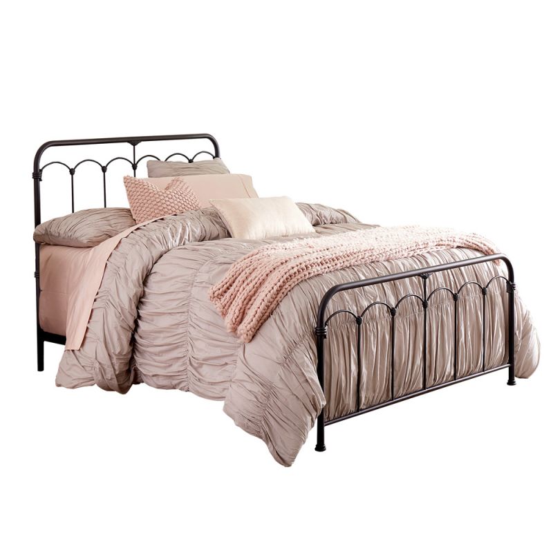 Hillsdale Furniture - Jocelyn Queen Metal Bed, Black Sparkle - 2087BQR