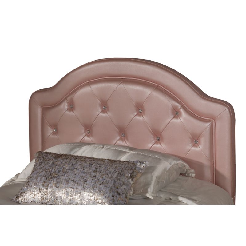 Hillsdale Furniture - Karley Full Upholstered Headboard with Frame, Pink Faux Leather - 1819HFR