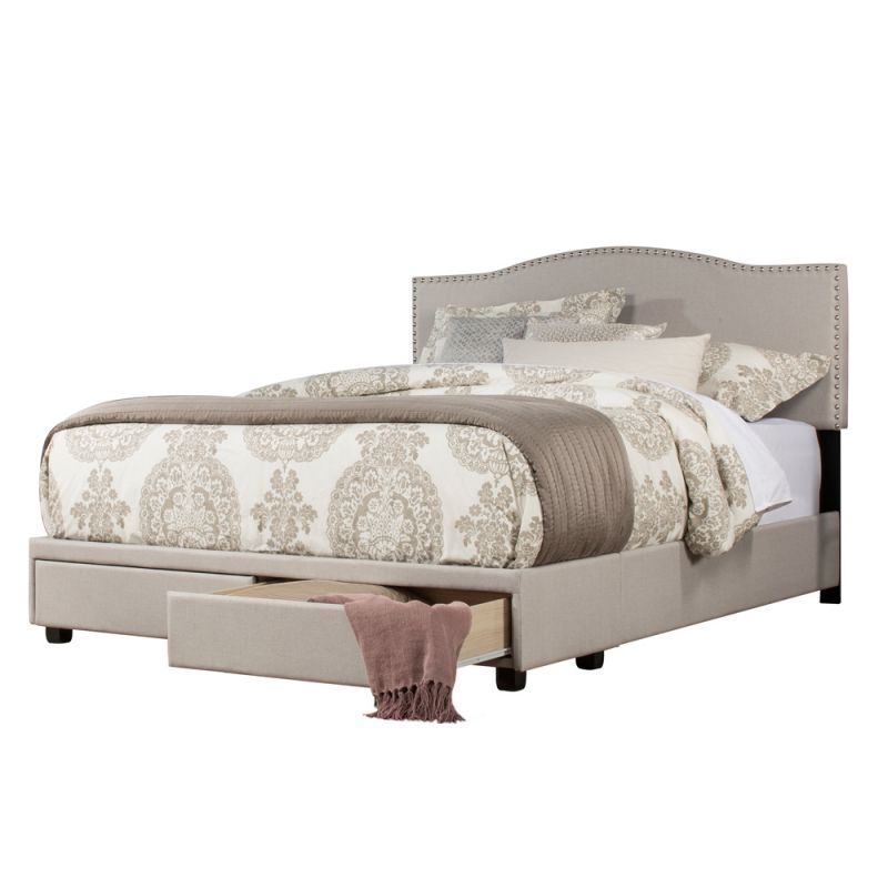 Hillsdale Furniture - Kiley King Upholstered Adjustable Storage Bed, Fog - 2584BKR