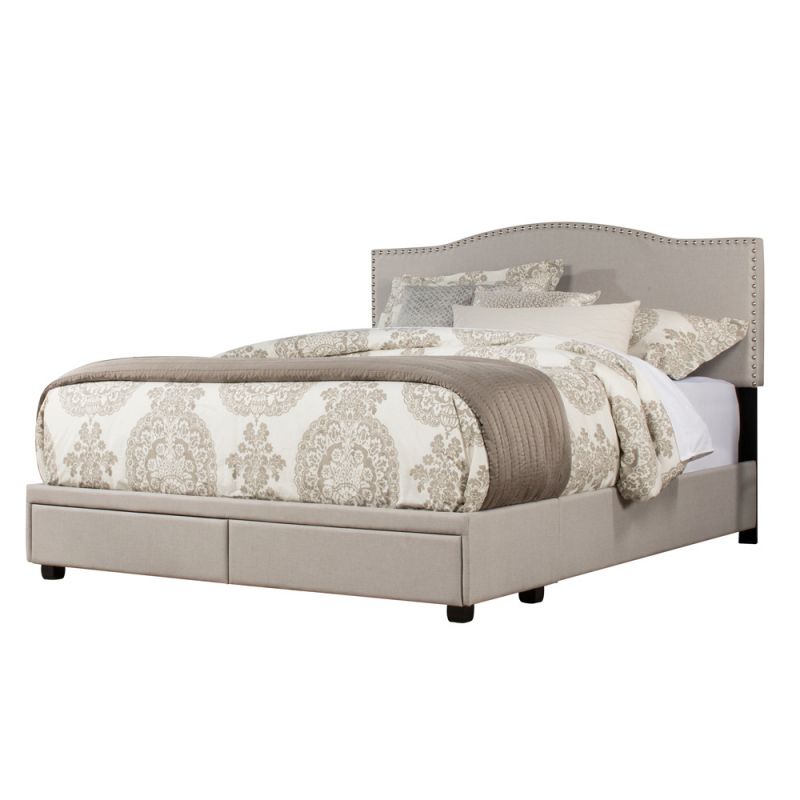 Hillsdale Furniture - Kiley Queen Upholstered Adjustable Storage Bed, Fog - 2584-500