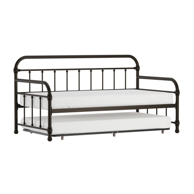Hillsdale Furniture - Kirkland Metal Twin Daybed with Roll Out Trundle, Dark Bronze - 1863DBT