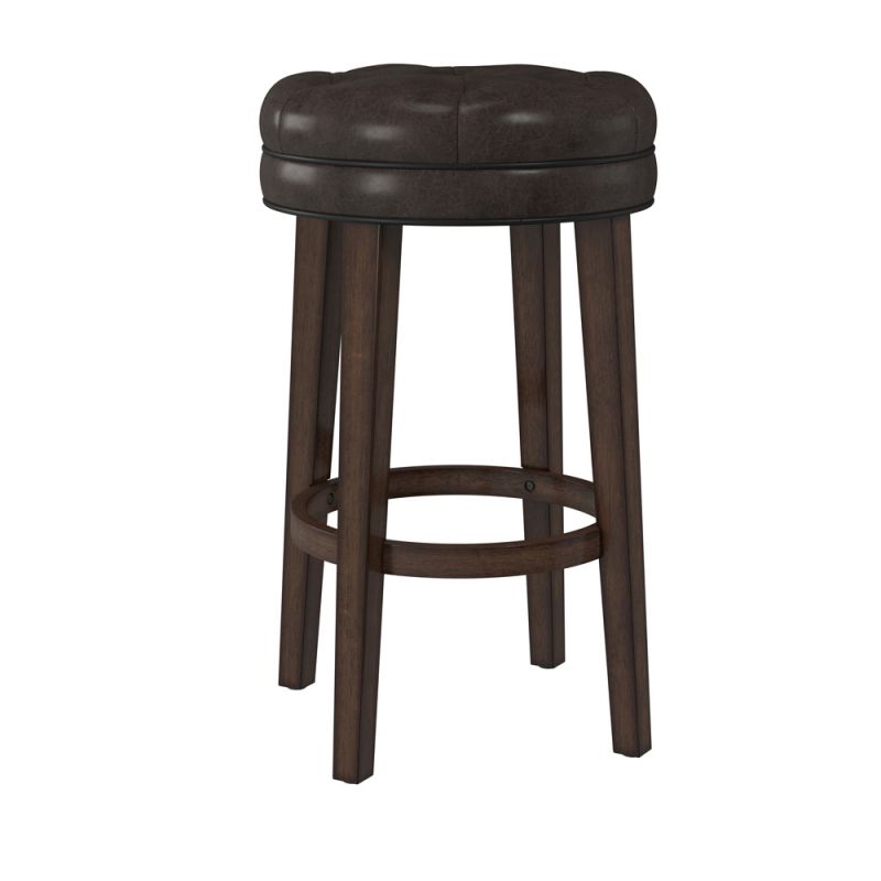 Hillsdale Furniture - Krauss Wood Backless Bar Height Swivel Stool, Dark Brown - 5914-833
