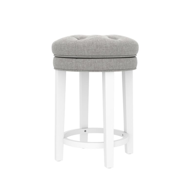 Hillsdale Furniture - Krauss Wood Backless Counter Height Swivel Stool, White - 5515-826