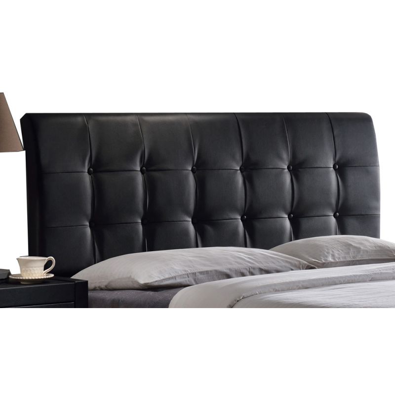 Hillsdale Furniture - Lusso Full Upholstered Headboard with Frame, Black Faux Leather - 1281HFR
