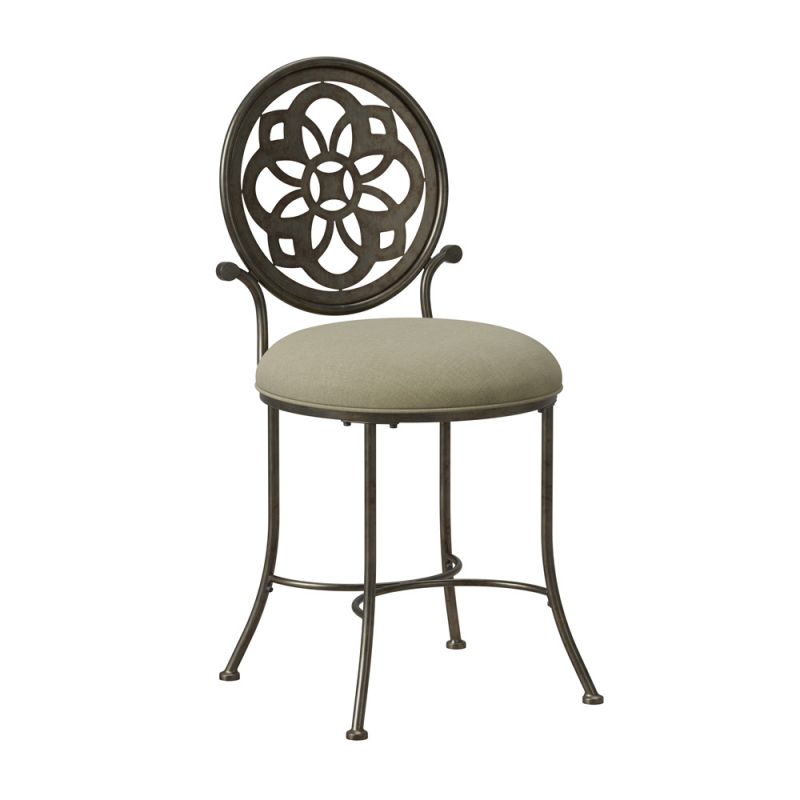 Hillsdale Furniture - Marsala Metal Vanity Stool, Antique Gray - 50981