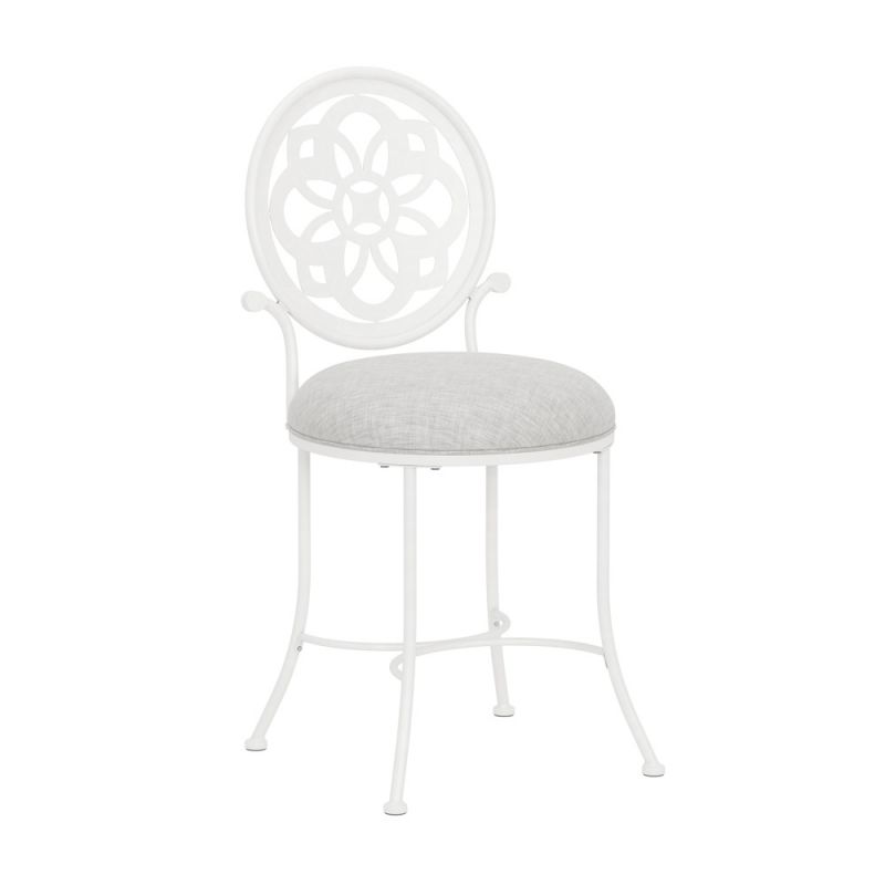 Hillsdale Furniture - Marsala Metal Vanity Stool, Off White - 51120