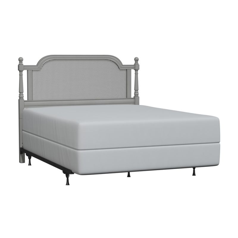 Hillsdale Furniture - Melanie Wood and Cane Queen Headboard with Frame, French Gray - 2223HQR